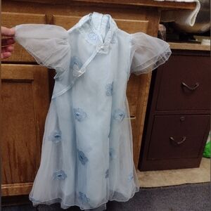 Elegant Blue Little Girls Dress